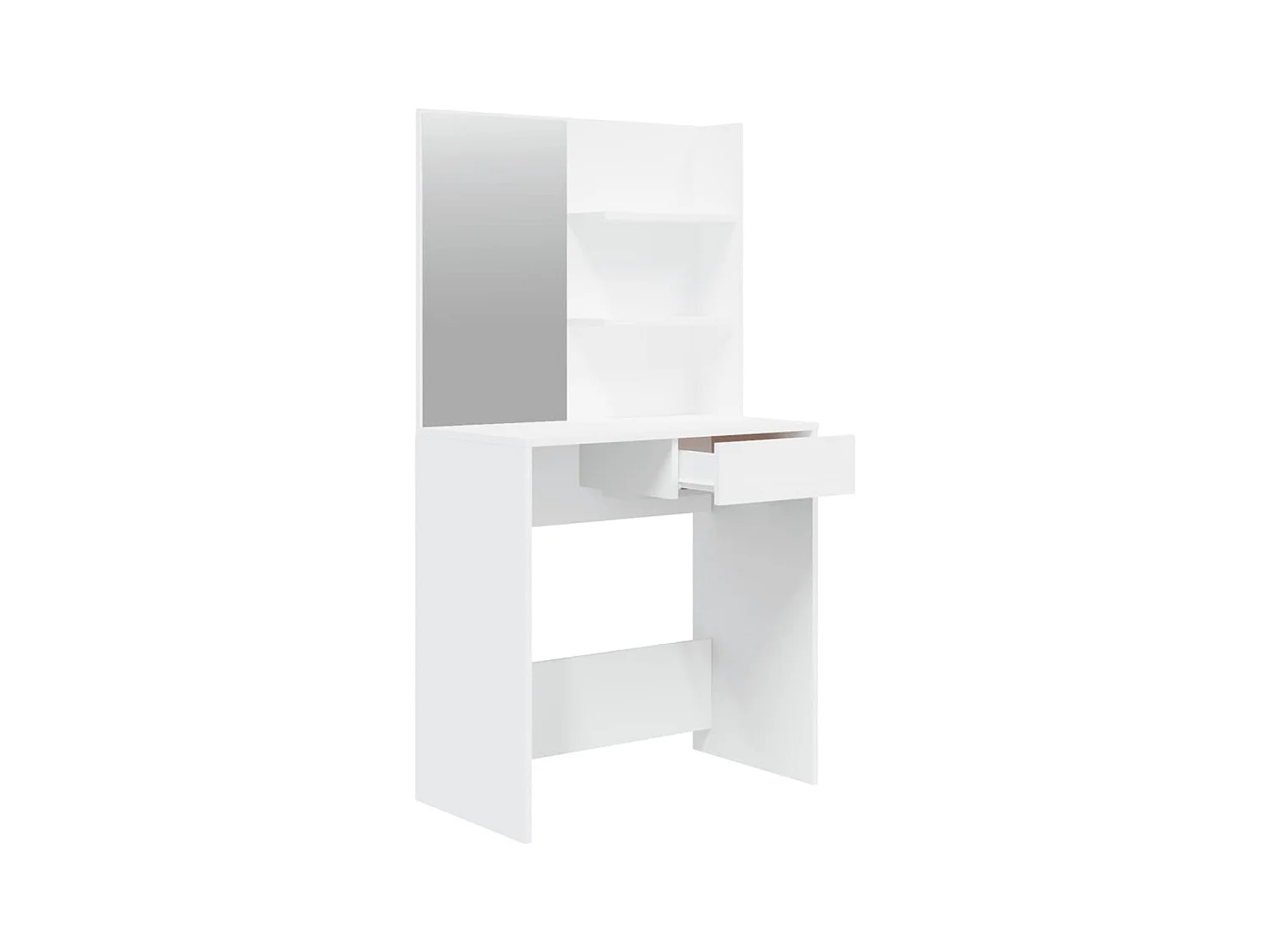 Coiffeuse avec miroir blanc 74,5x40x141 cm