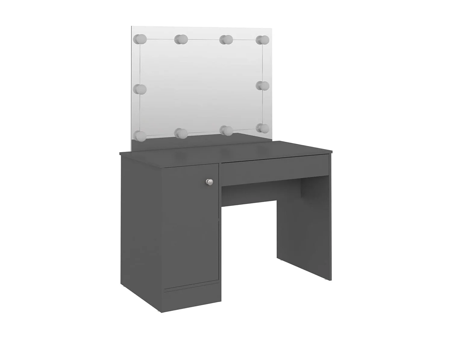 Mesa de maquillaje con iluminación LED 110x55x145 cm MDF Gris