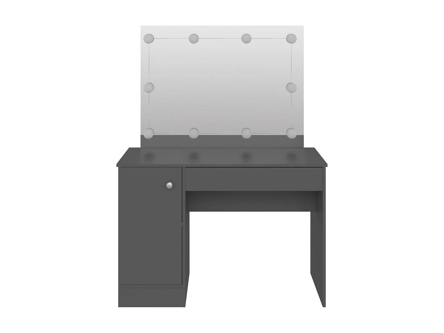 Mesa de maquiagem com iluminação LED 110x55x145 cm MDF Cinza