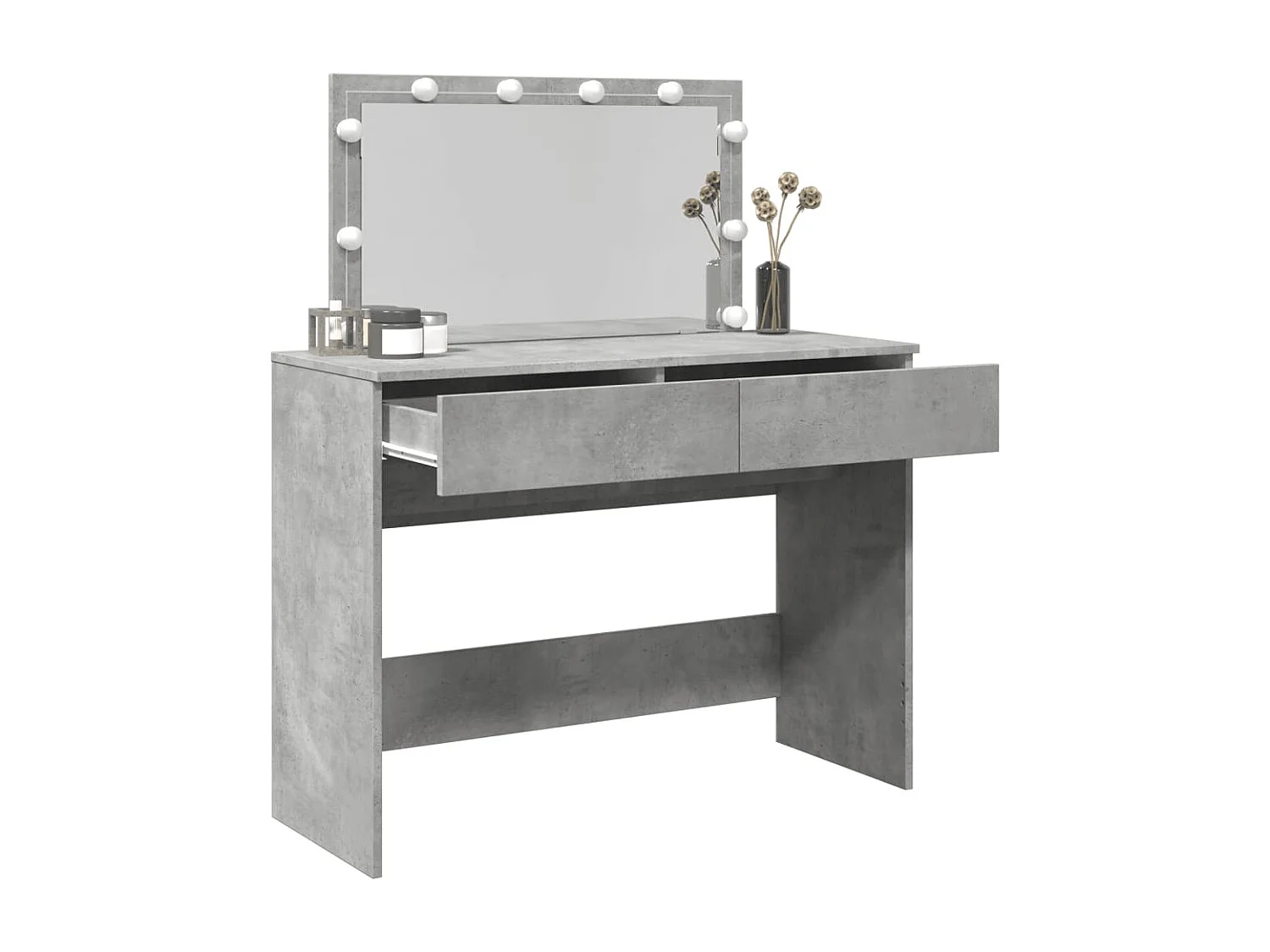 Toucador com LED cinza concreto 100x40x120 cm