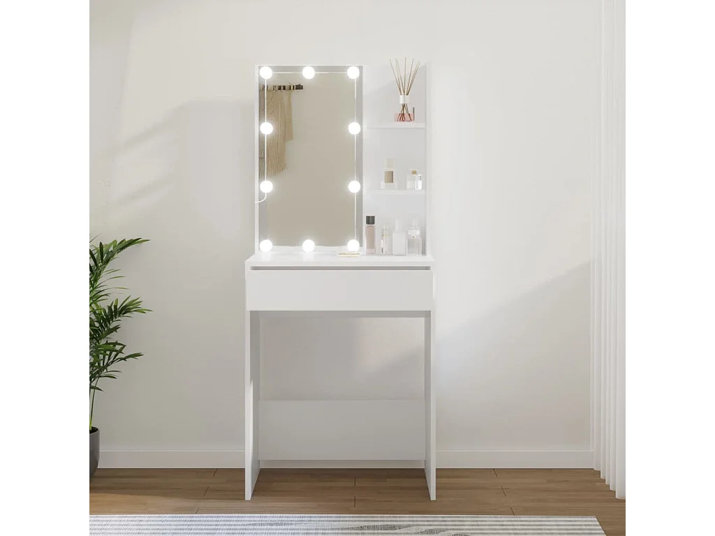 Tocador con LED blanco 60x40x140 cm