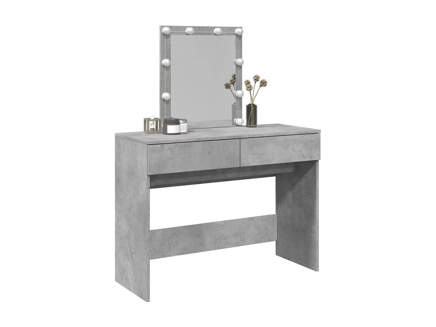 Toilette con LED grigio cemento 100x40x130 cm