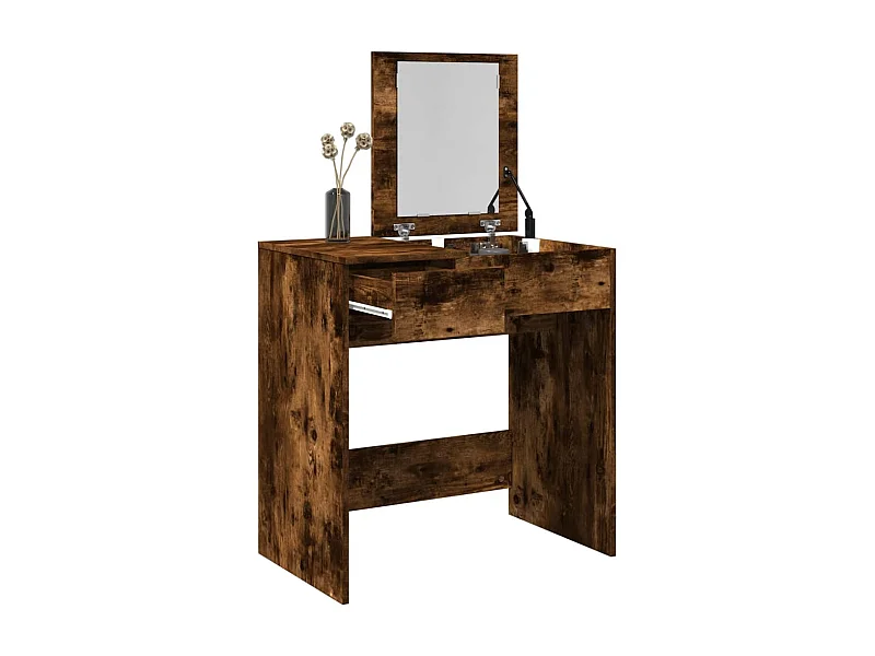 Coiffeuse avec miroir chêne fumé 73x46,5x120 cm