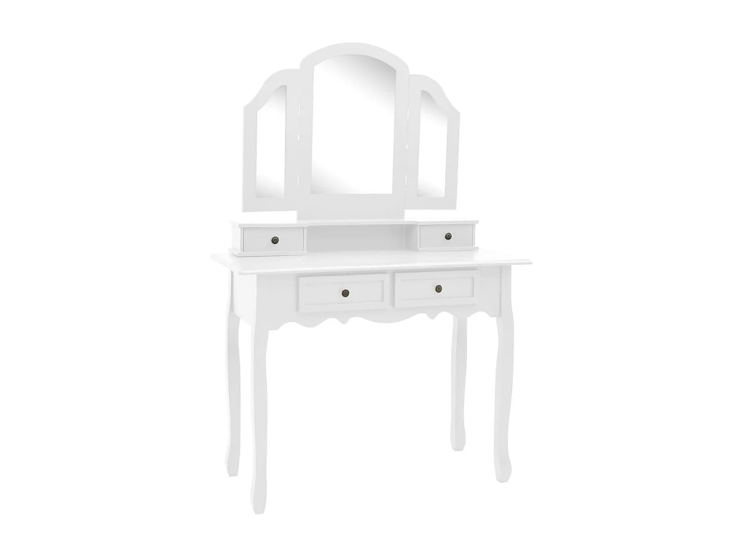 Schminktisch- und Hocker-Set Weiß 100x40x146 cm Paulownia