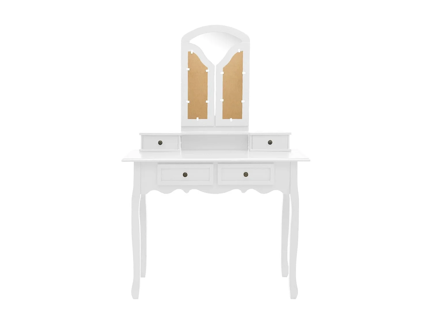 Schminktisch- und Hocker-Set Weiß 100x40x146 cm Paulownia