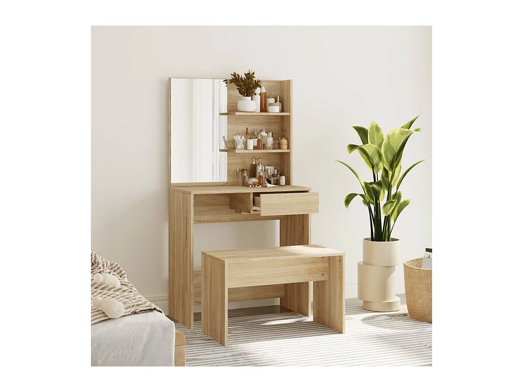 Set toletta in rovere Sonoma 74,5x40x141 cm