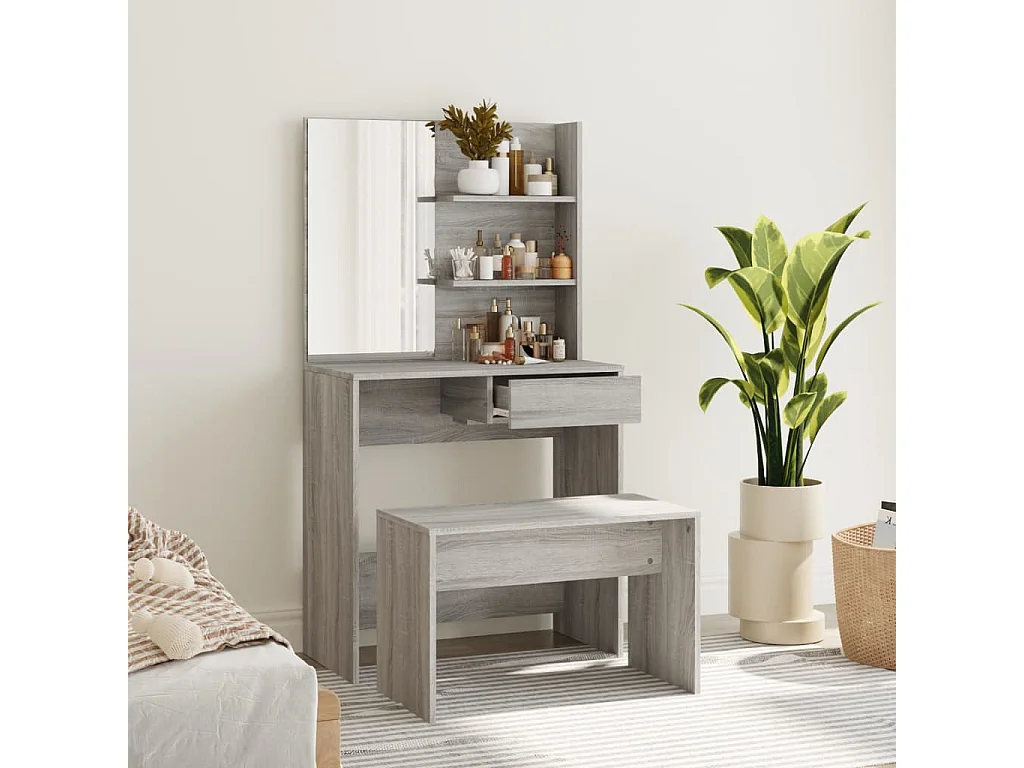 Conjunto tocador Sonoma gris 74,5x40x141 cm