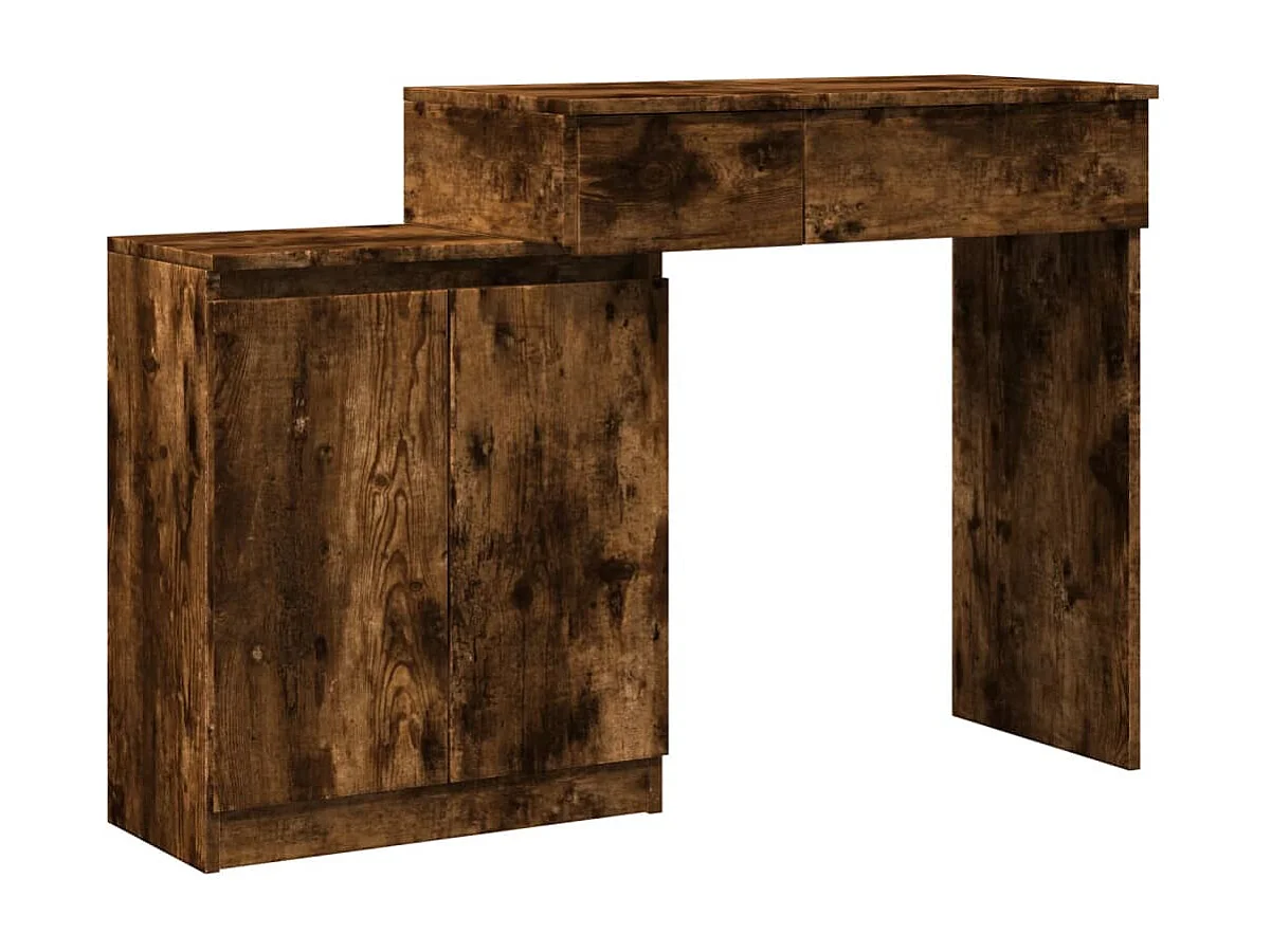 Kaptafel met LED gerookt eiken 115x37x110,5 cm