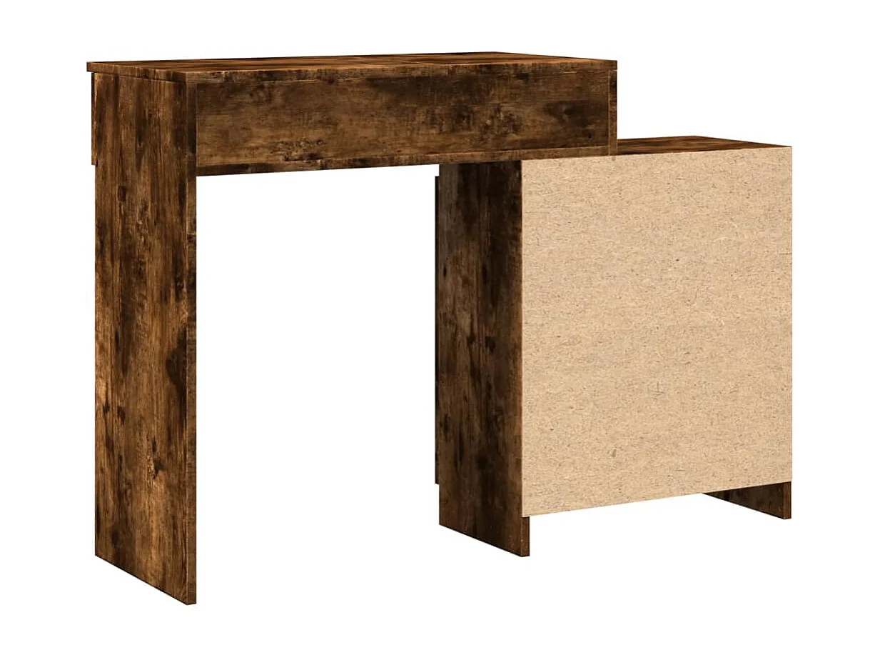 Kaptafel met LED gerookt eiken 115x37x110,5 cm