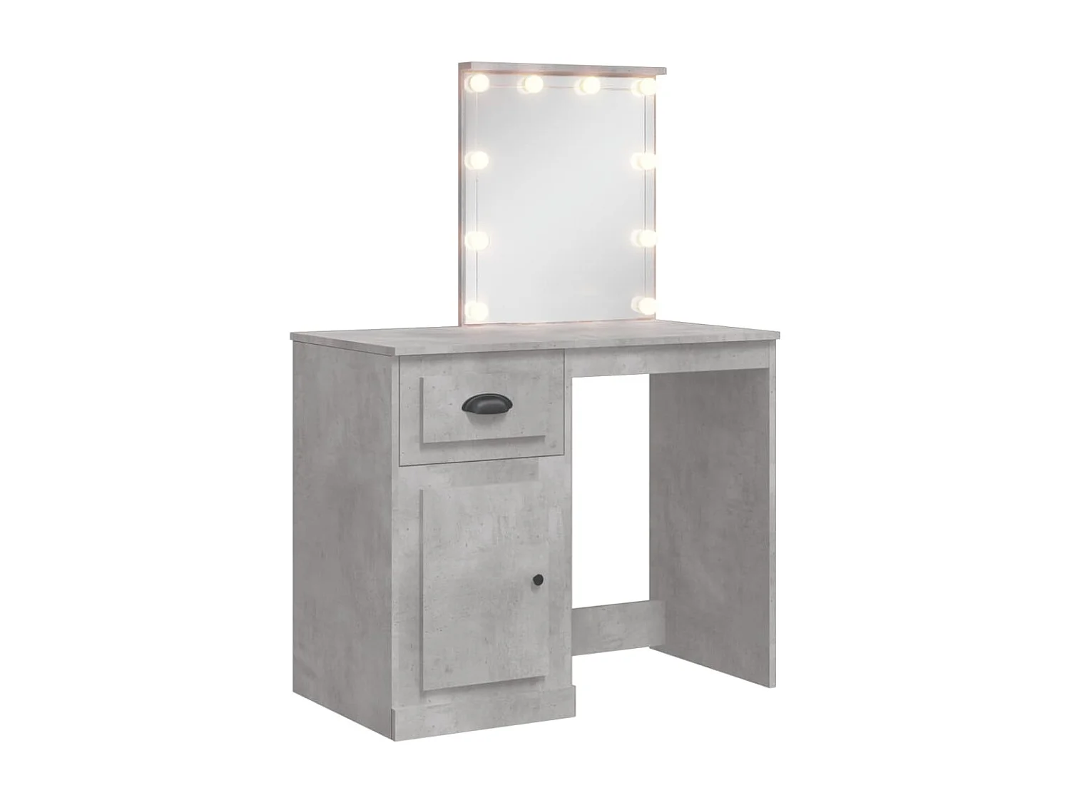 Penteadeira com luzes LED cinza concreto 90x42x132,5 cm