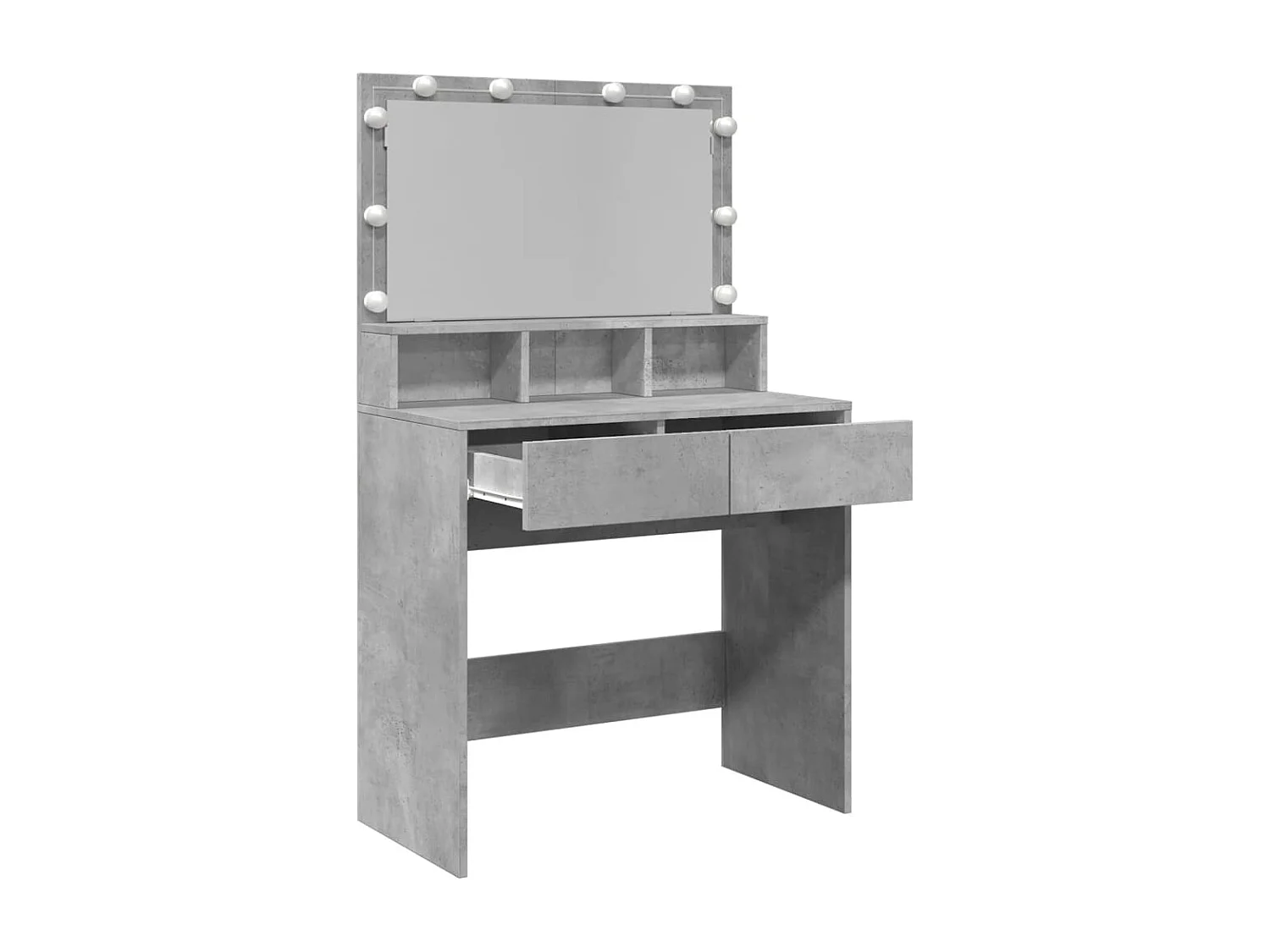 Tocador con LED gris hormigón 80x41x134,5 cm