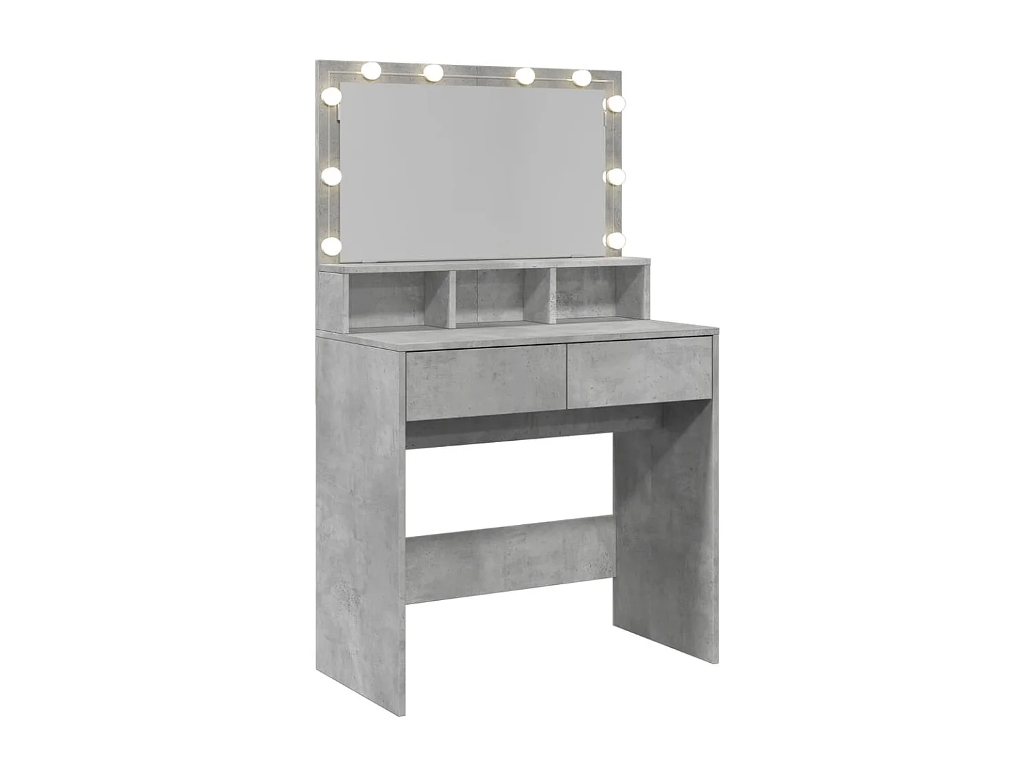 Coiffeuse avec LED gris béton 80x41x134,5 cm