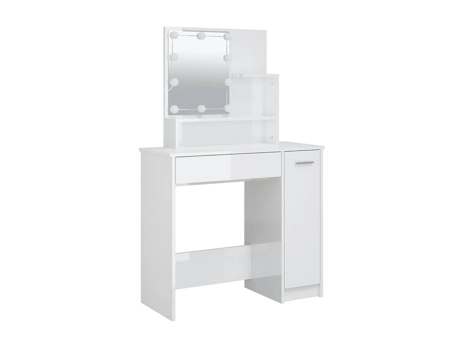 Coiffeuse avec LED blanc brillant 86,5x35x136 cm