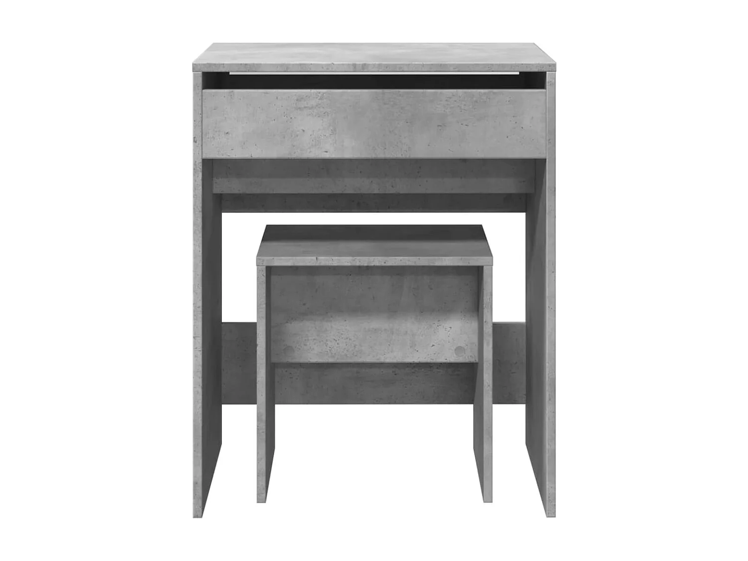 Penteadeira e banco cinza concreto 60x40x113,5 cm