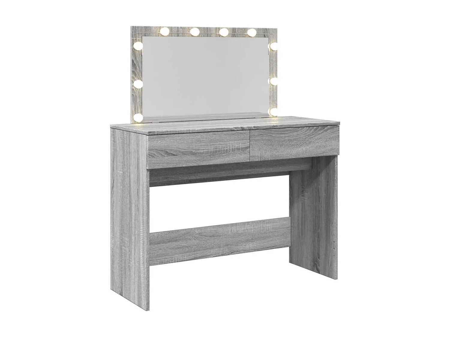 Tocador con LED sonoma gris 100x40x120 cm