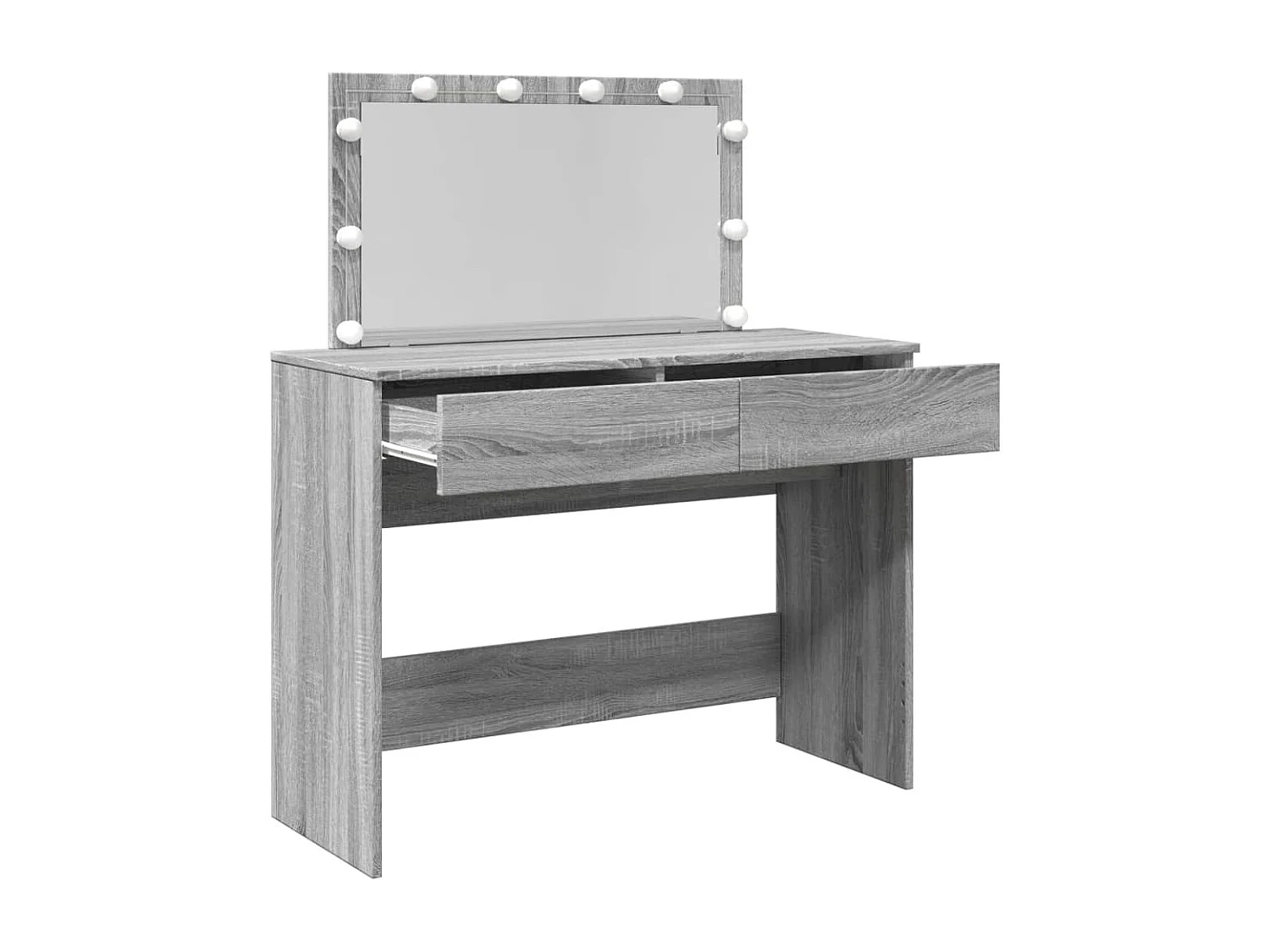 Tocador con LED sonoma gris 100x40x120 cm