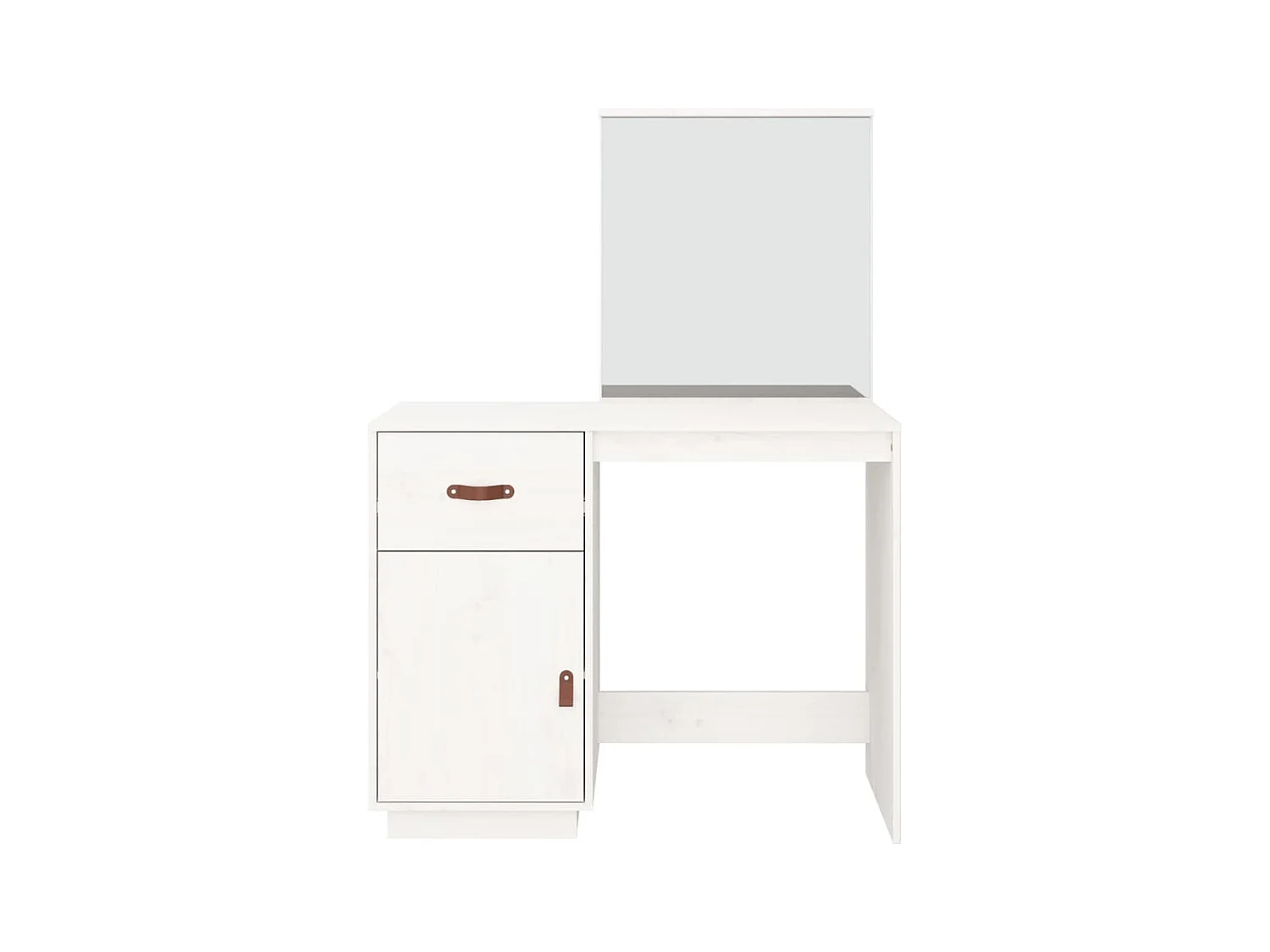 Coiffeuse Blanc 95x50x134 cm Bois de pin massif