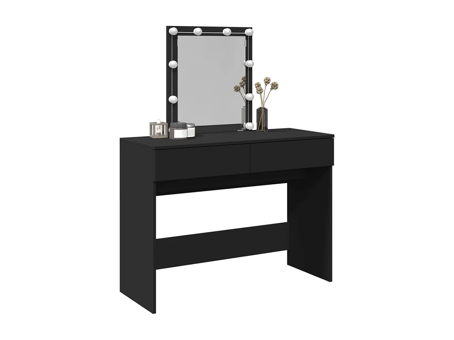 Tocador con LED negro 100x40x130 cm