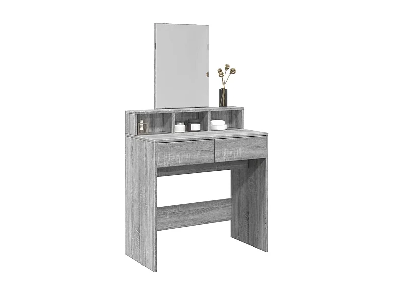 Coiffeuse avec miroir sonoma gris 80x41x144,5 cm