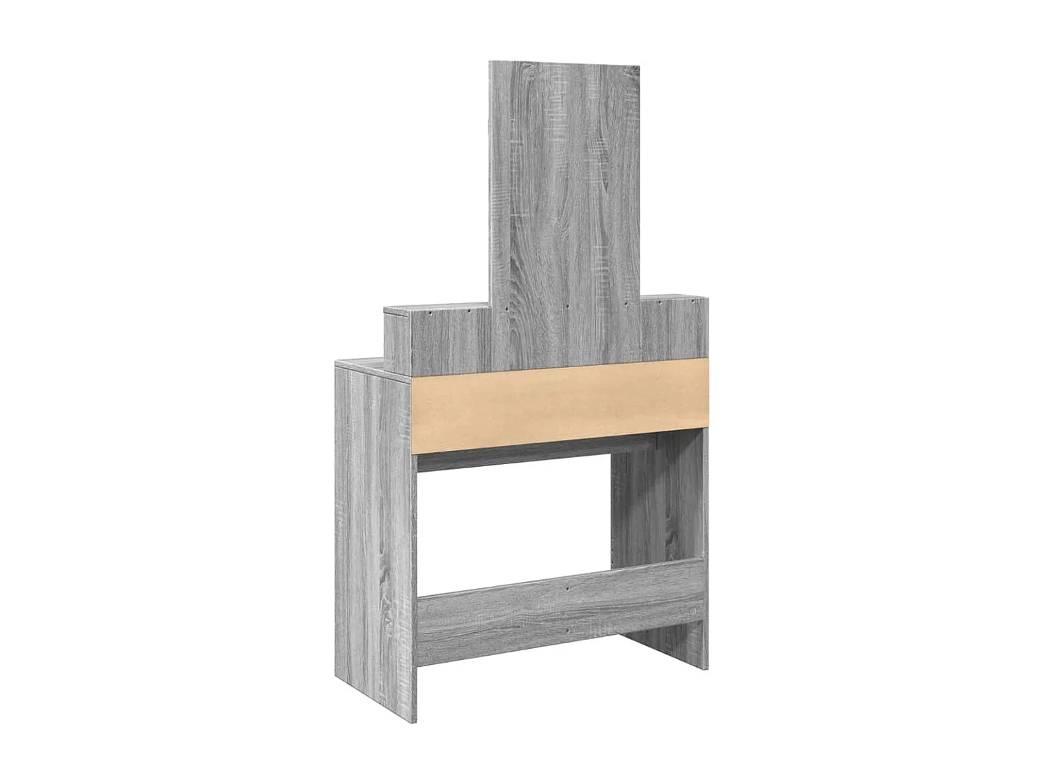 Toeletta con specchio Sonoma grigio 80x41x144,5 cm