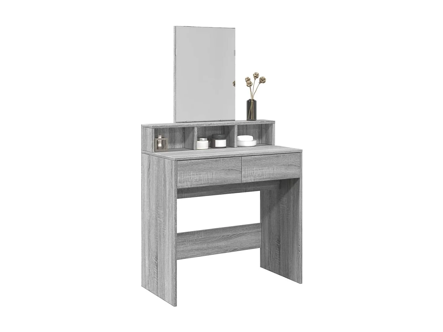 Coiffeuse avec miroir sonoma gris 80x41x144,5 cm