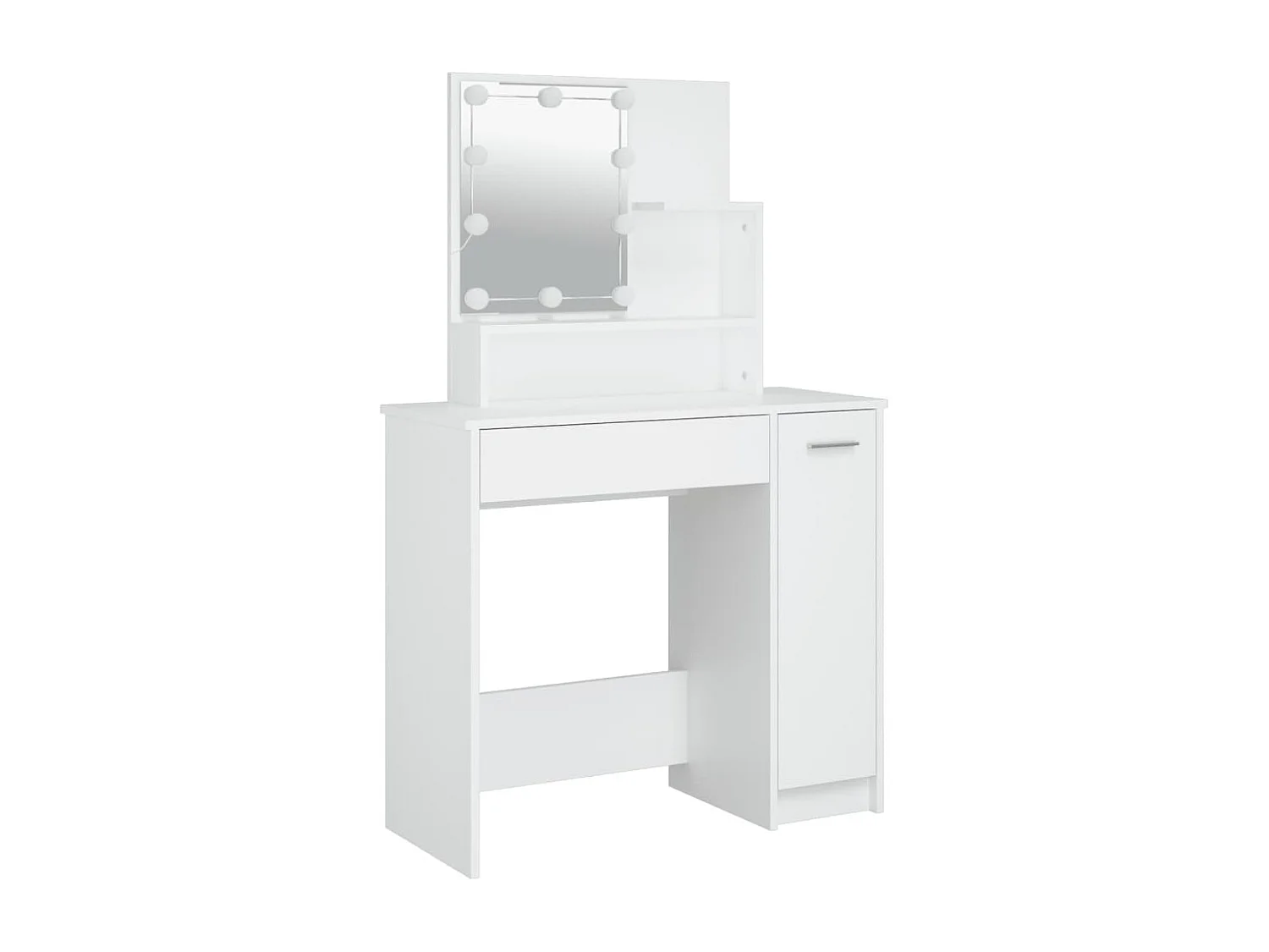 Ensemble de coiffeuse avec LED Blanc Bois d'ingénierie