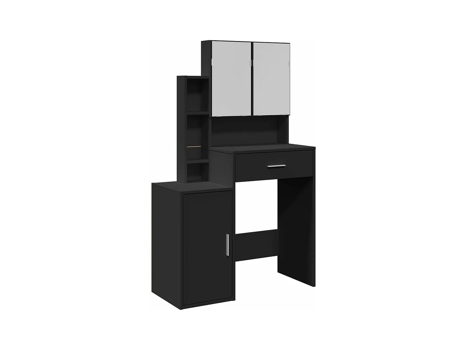 Coiffeuse avec armoire noir 80x35x132 cm
