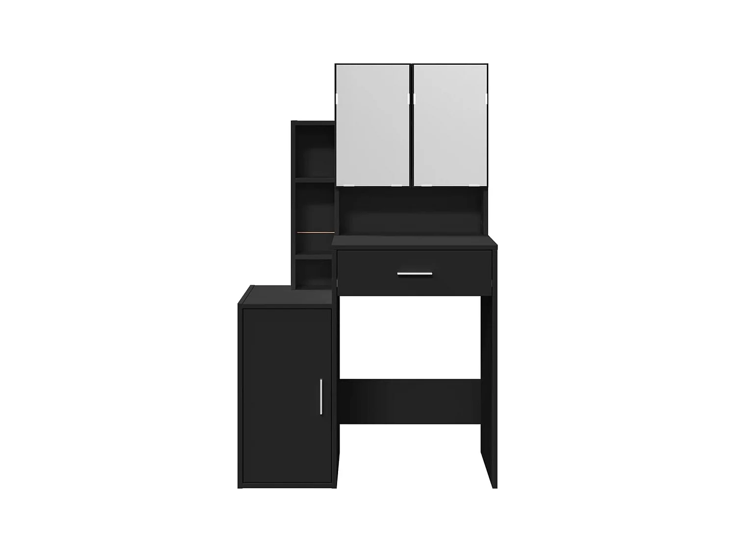 Coiffeuse avec armoire noir 80x35x132 cm