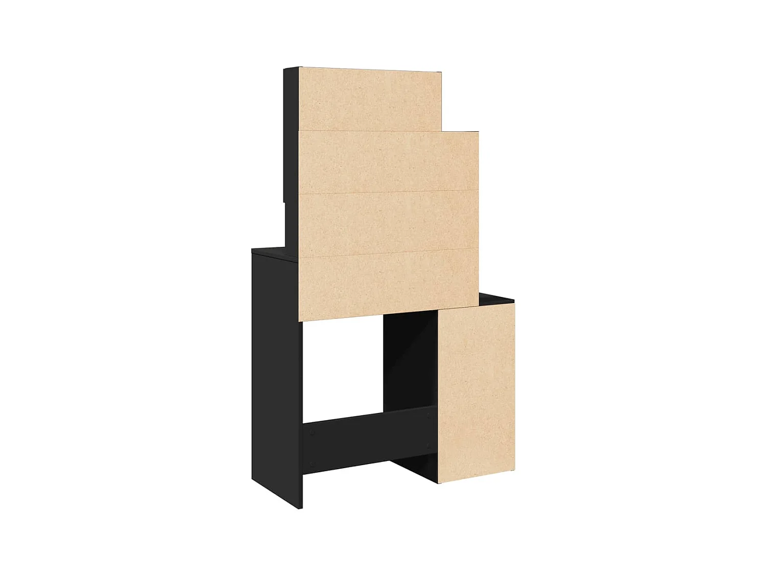 Coiffeuse avec armoire noir 80x35x132 cm
