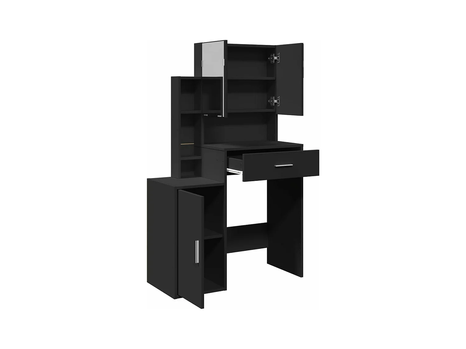 Coiffeuse avec armoire noir 80x35x132 cm
