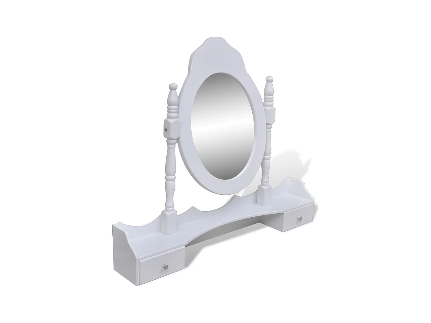 Coiffeuse avec miroir et tabouret 7 tiroirs Blanc