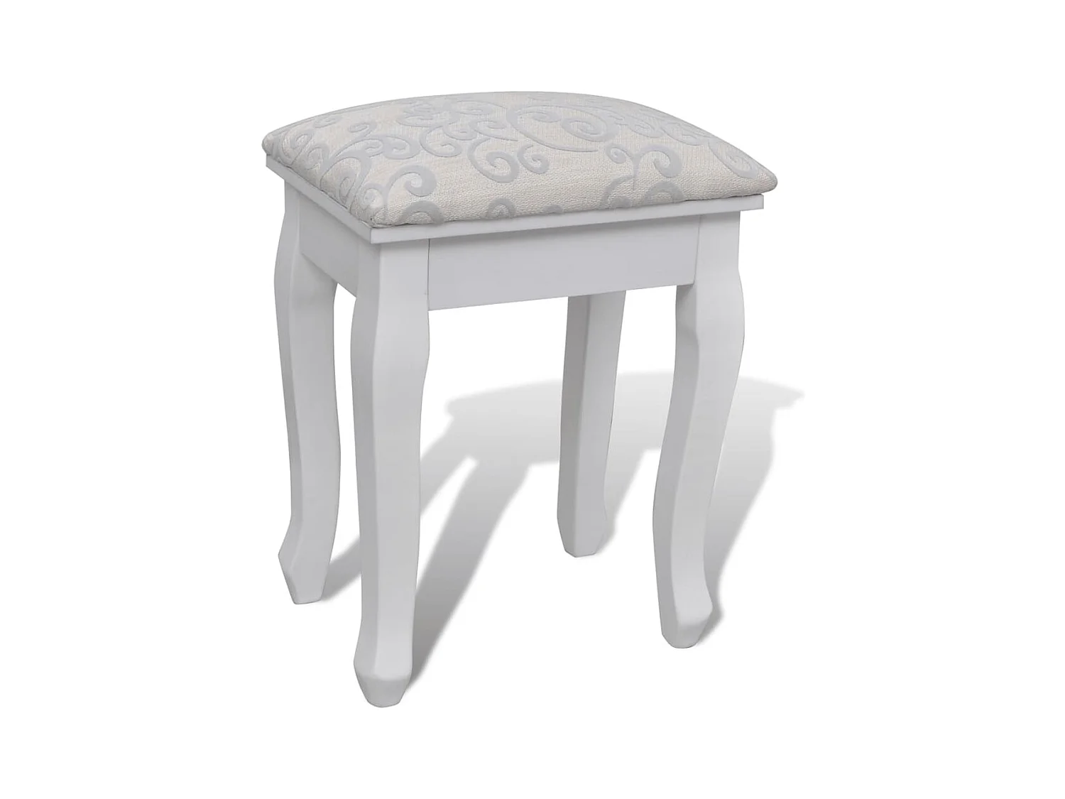 Coiffeuse avec miroir et tabouret 7 tiroirs Blanc