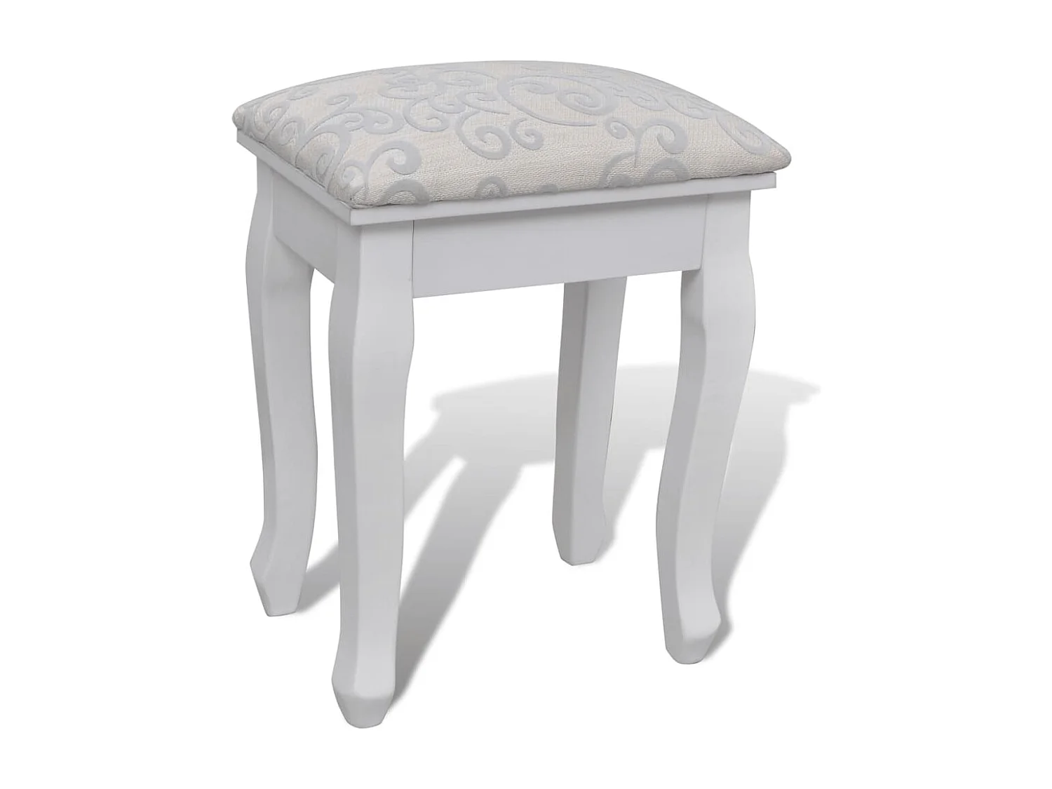 Coiffeuse avec miroir et tabouret 7 tiroirs Blanc