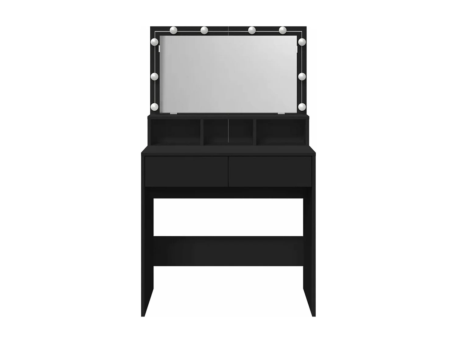 Coiffeuse avec LED noir 80x41x134,5 cm