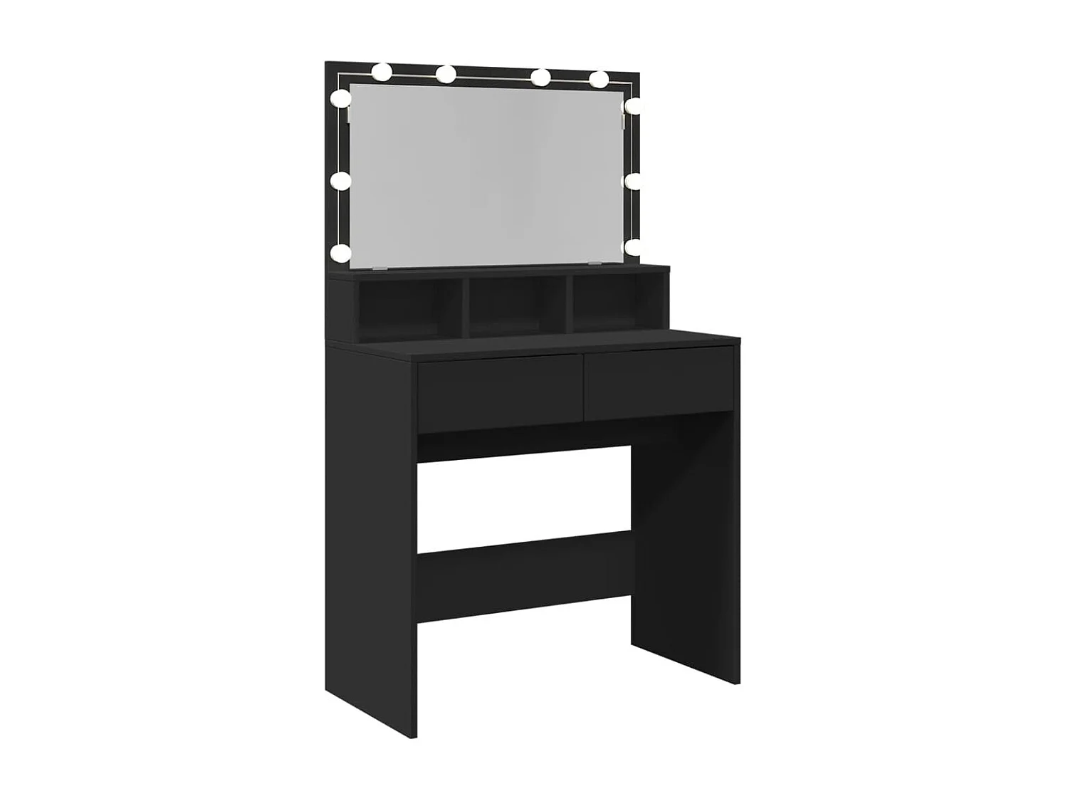 Coiffeuse avec LED noir 80x41x134,5 cm