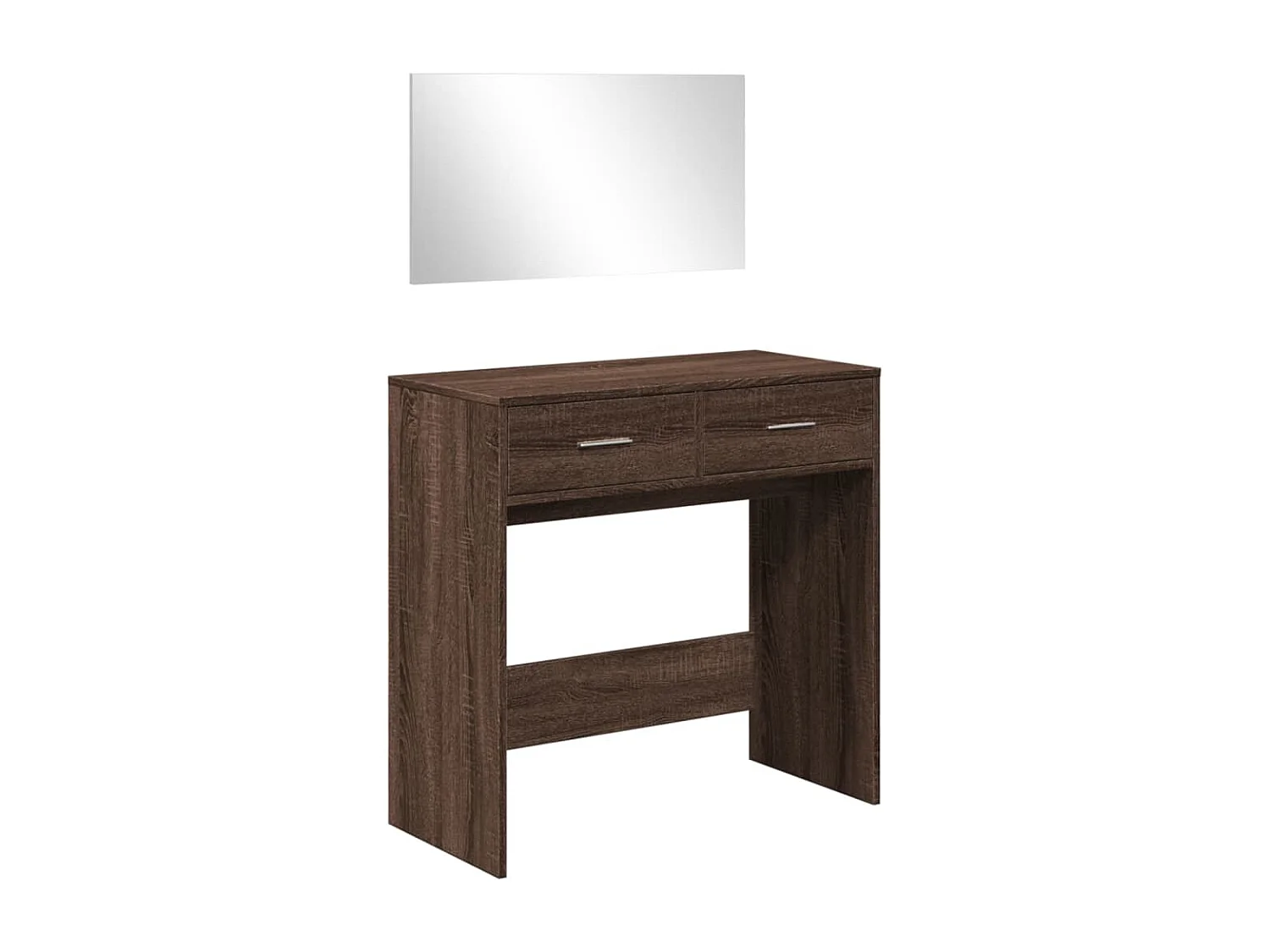 Schminktisch mit braunem Eichenspiegel 80x39x80 cm