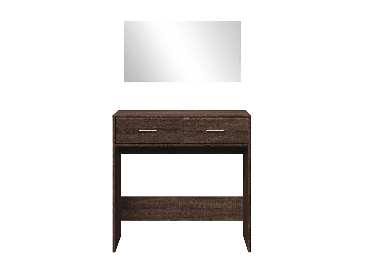 Schminktisch mit braunem Eichenspiegel 80x39x80 cm