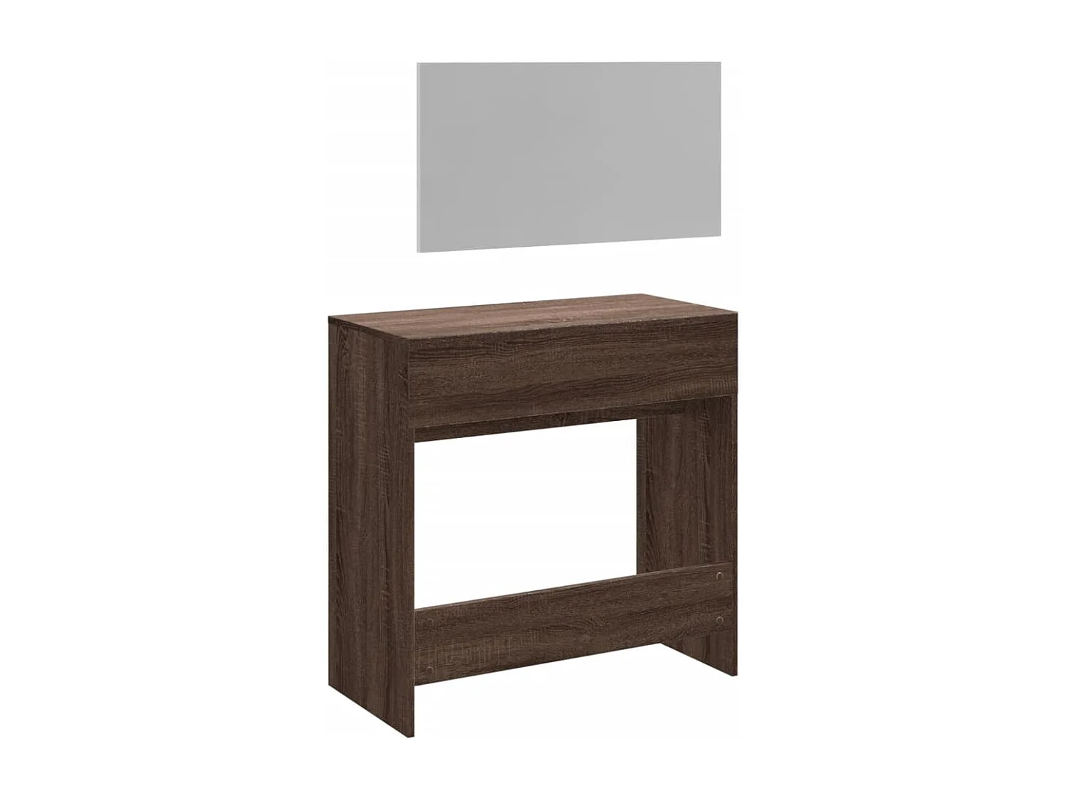 Schminktisch mit braunem Eichenspiegel 80x39x80 cm