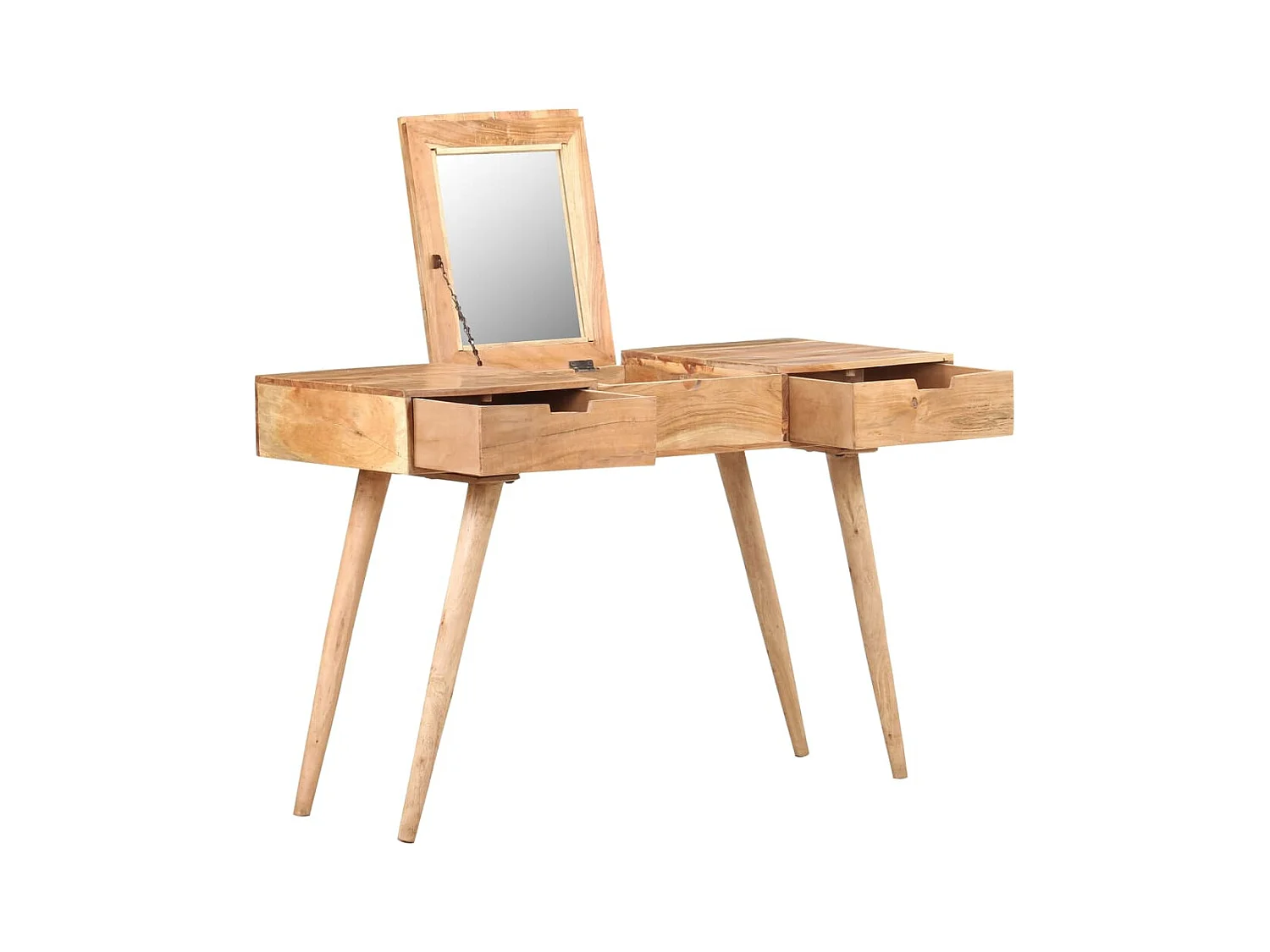 Toeletta con specchio 112x45x76 cm Legno massello di acacia