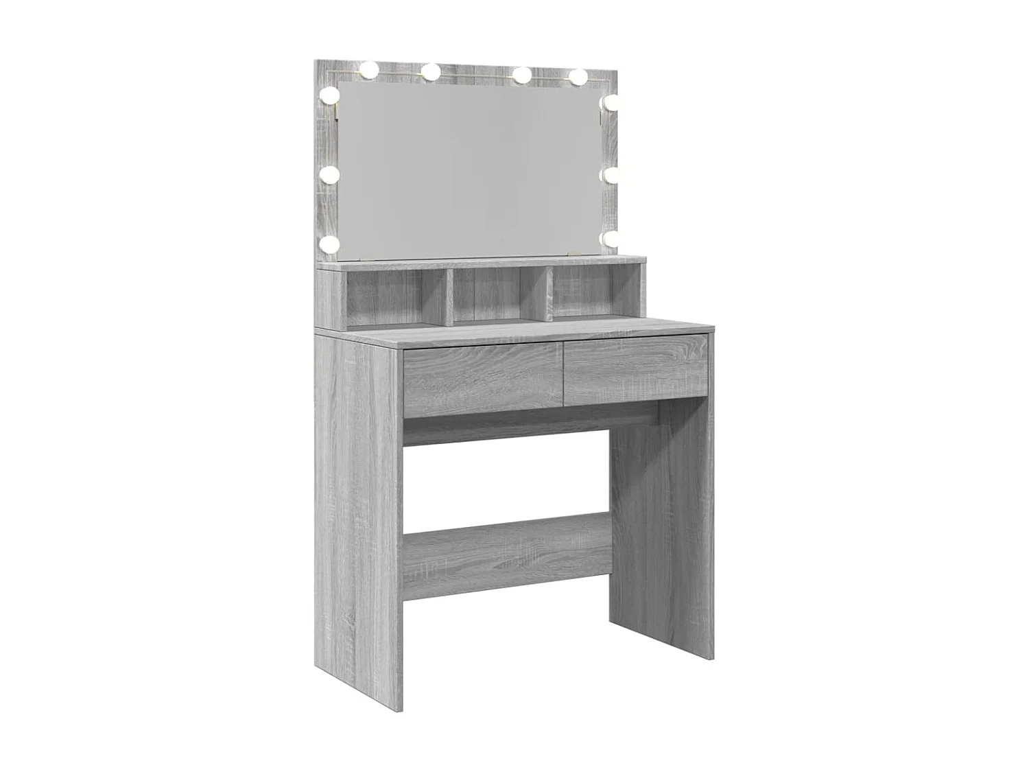 Tocador con LED sonoma gris 80x41x134,5 cm