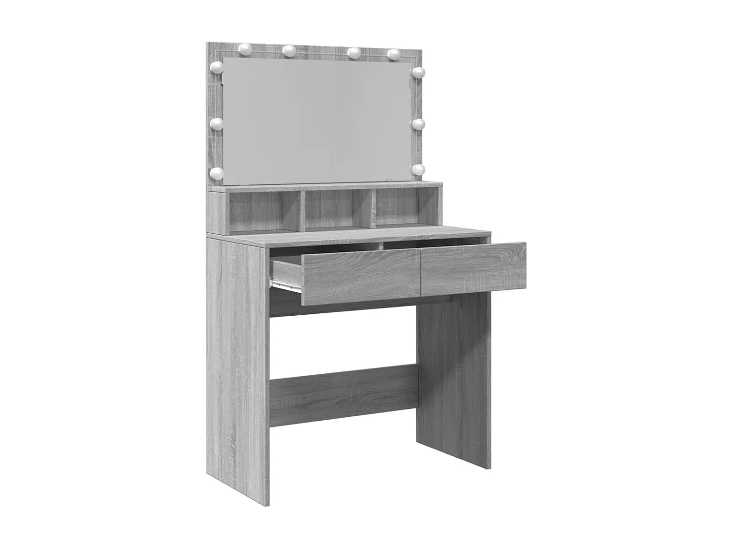 Tocador con LED sonoma gris 80x41x134,5 cm