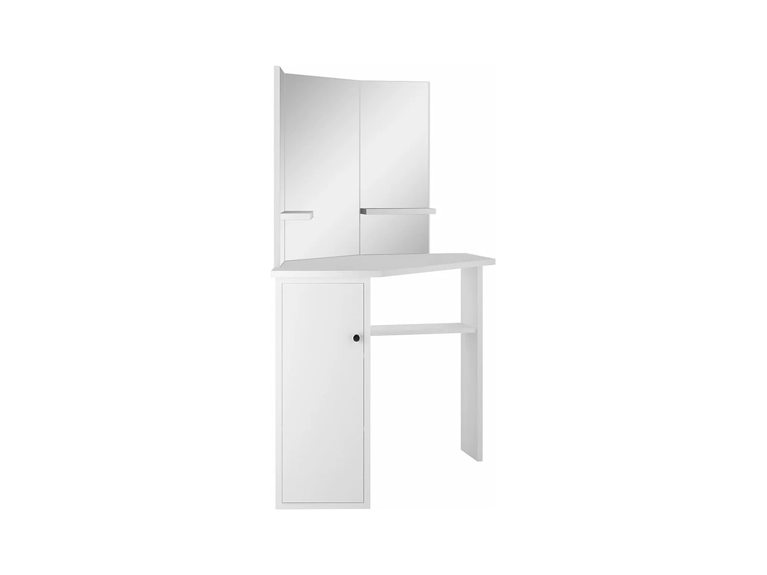 Coiffeuse d'angle Table de maquillage cosmétique Blanc