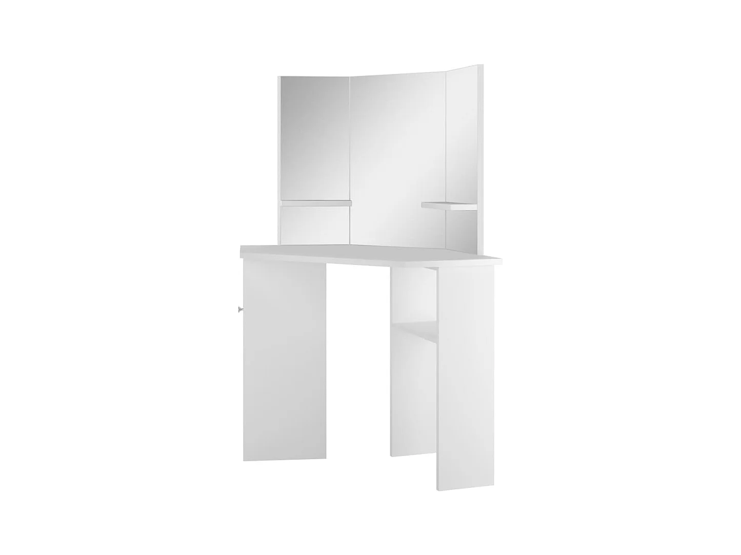 Coiffeuse d'angle Table de maquillage cosmétique Blanc