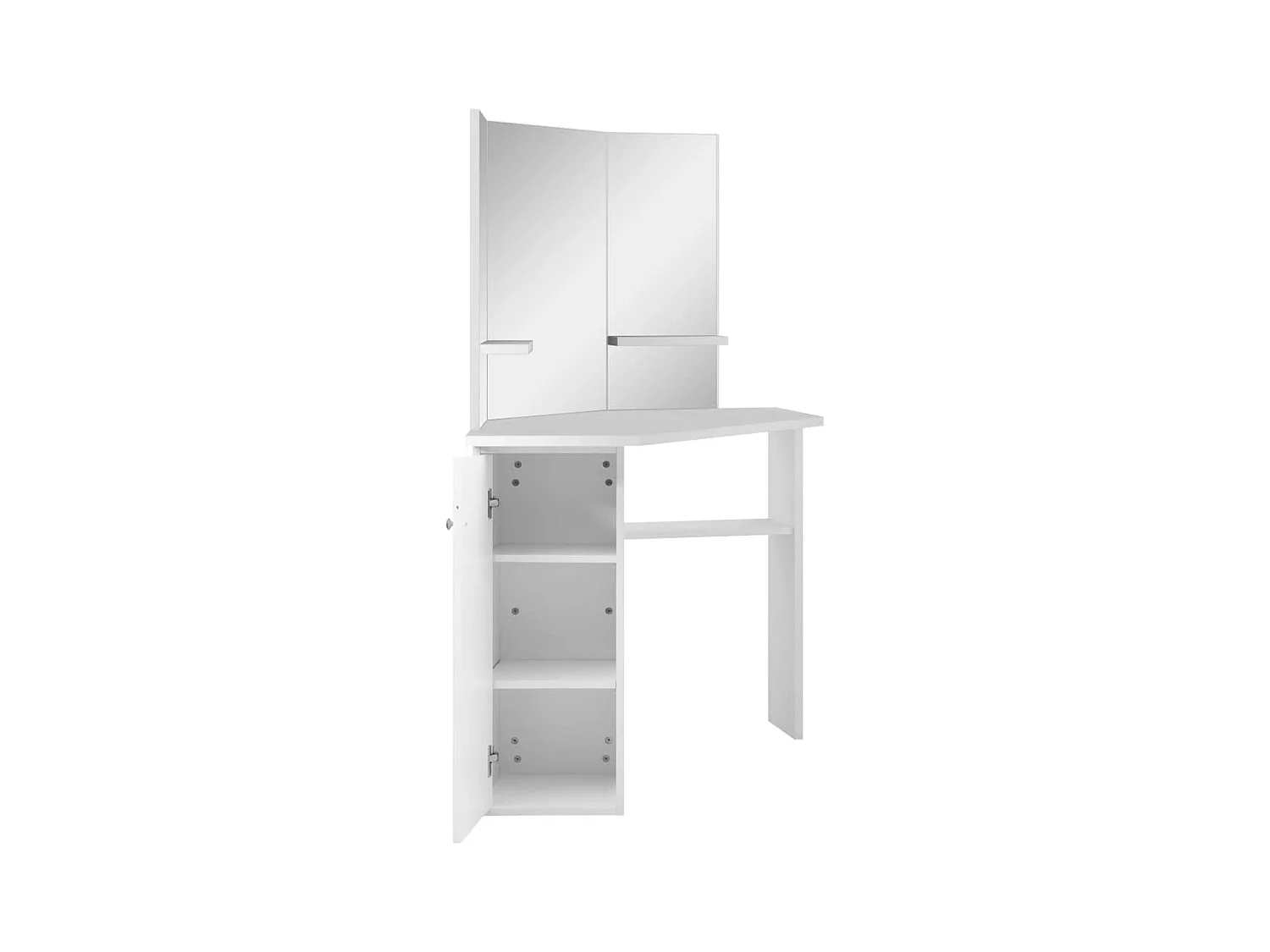 Coiffeuse d'angle Table de maquillage cosmétique Blanc