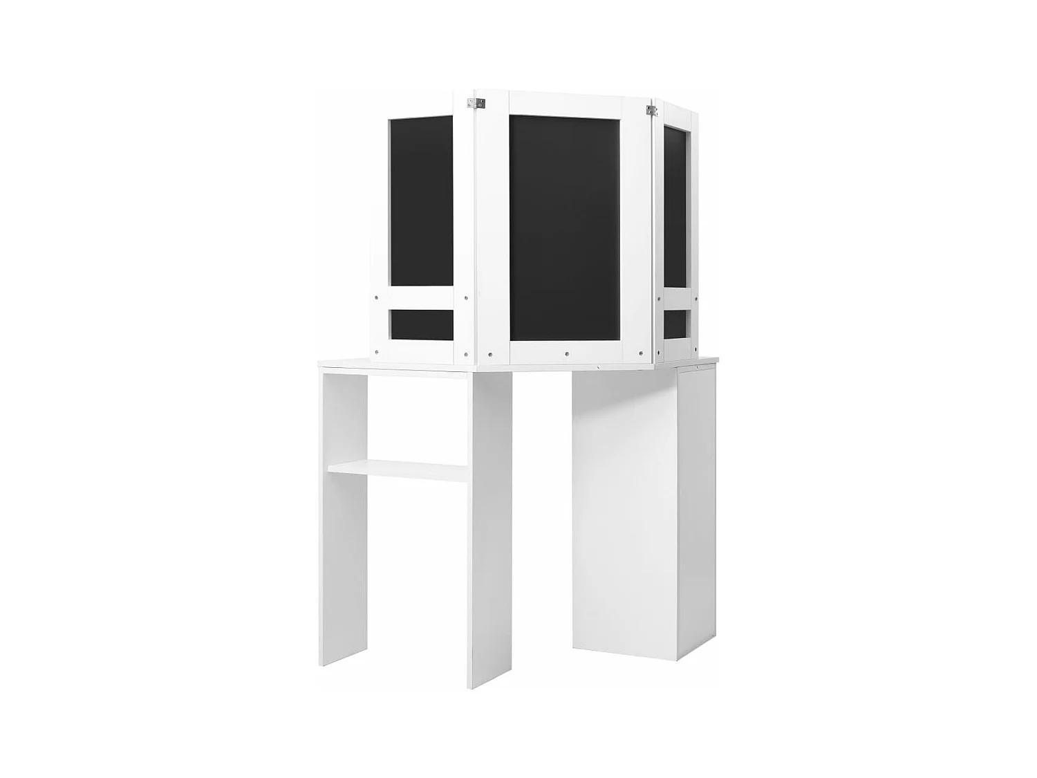 Coiffeuse d'angle Table de maquillage cosmétique Blanc