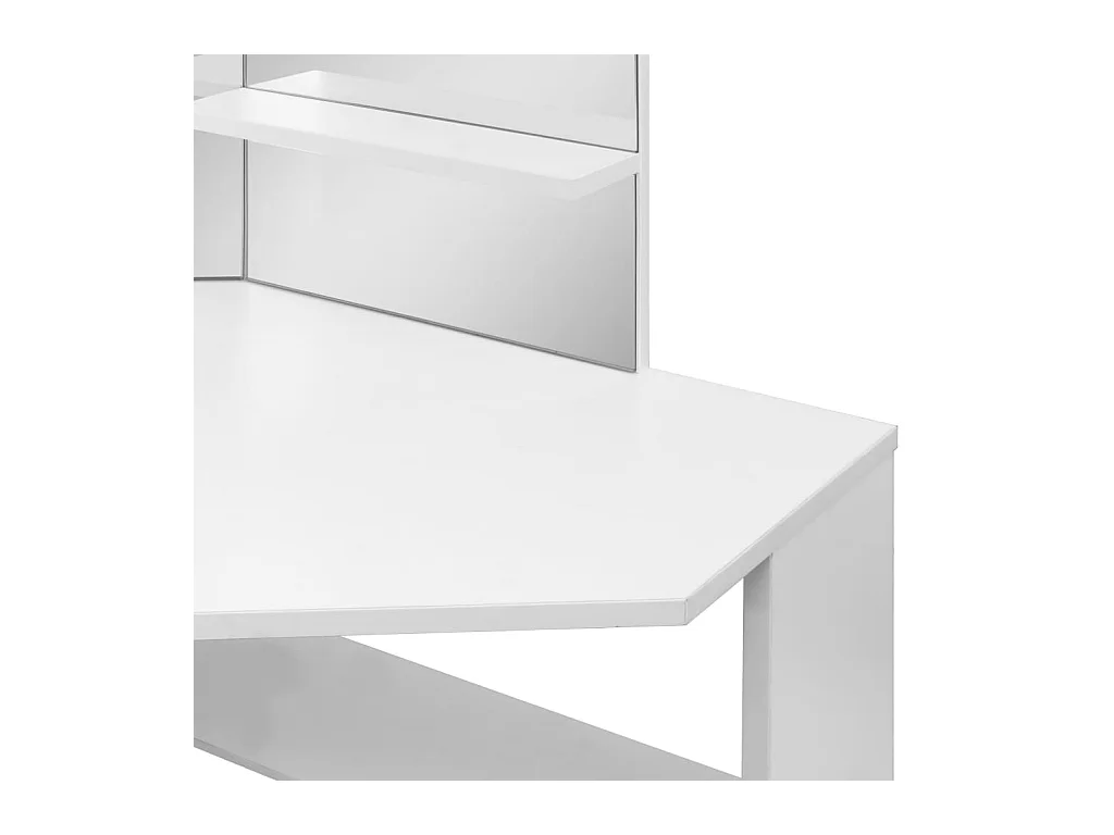 Coiffeuse d'angle Table de maquillage cosmétique Blanc