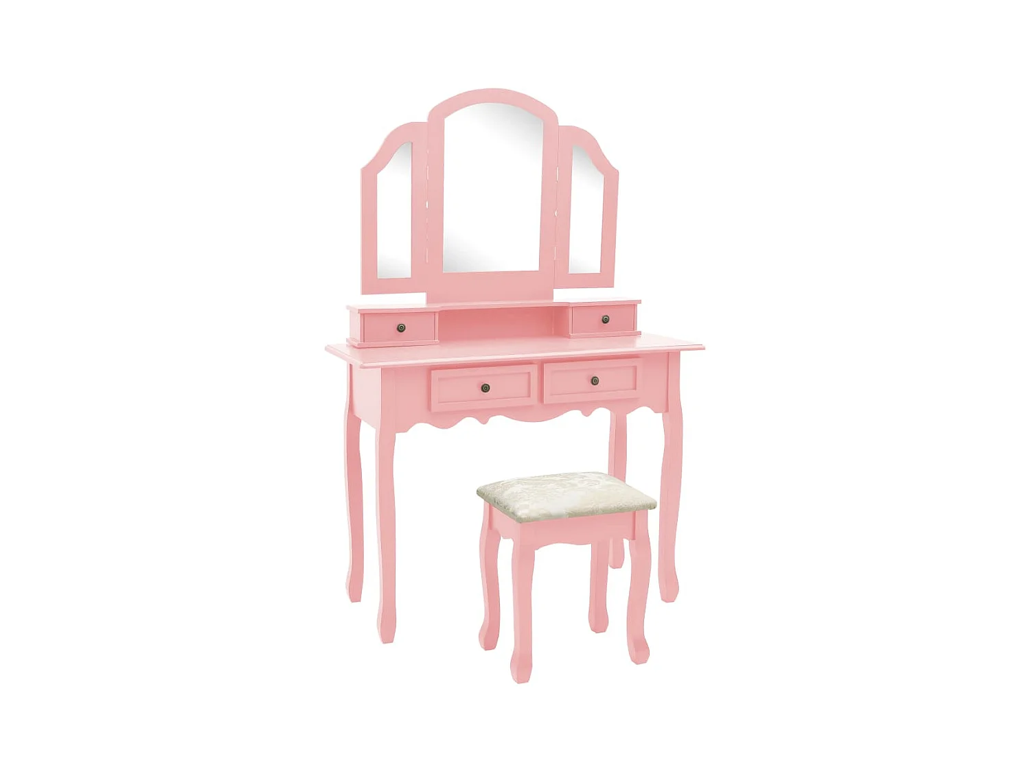 Ensemble de coiffeuse et tabouret Rose 100x40x146 cm Paulownia