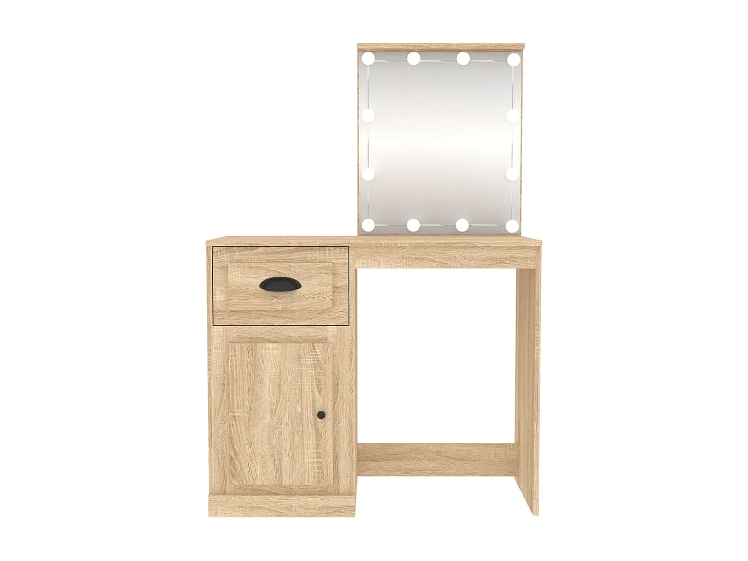 Coiffeuse avec LED chêne sonoma 90x50x132,5cm bois d'ingénierie