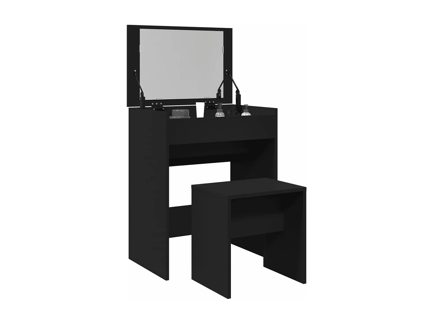 Coiffeuse et tabouret noir 60x40x113,5 cm
