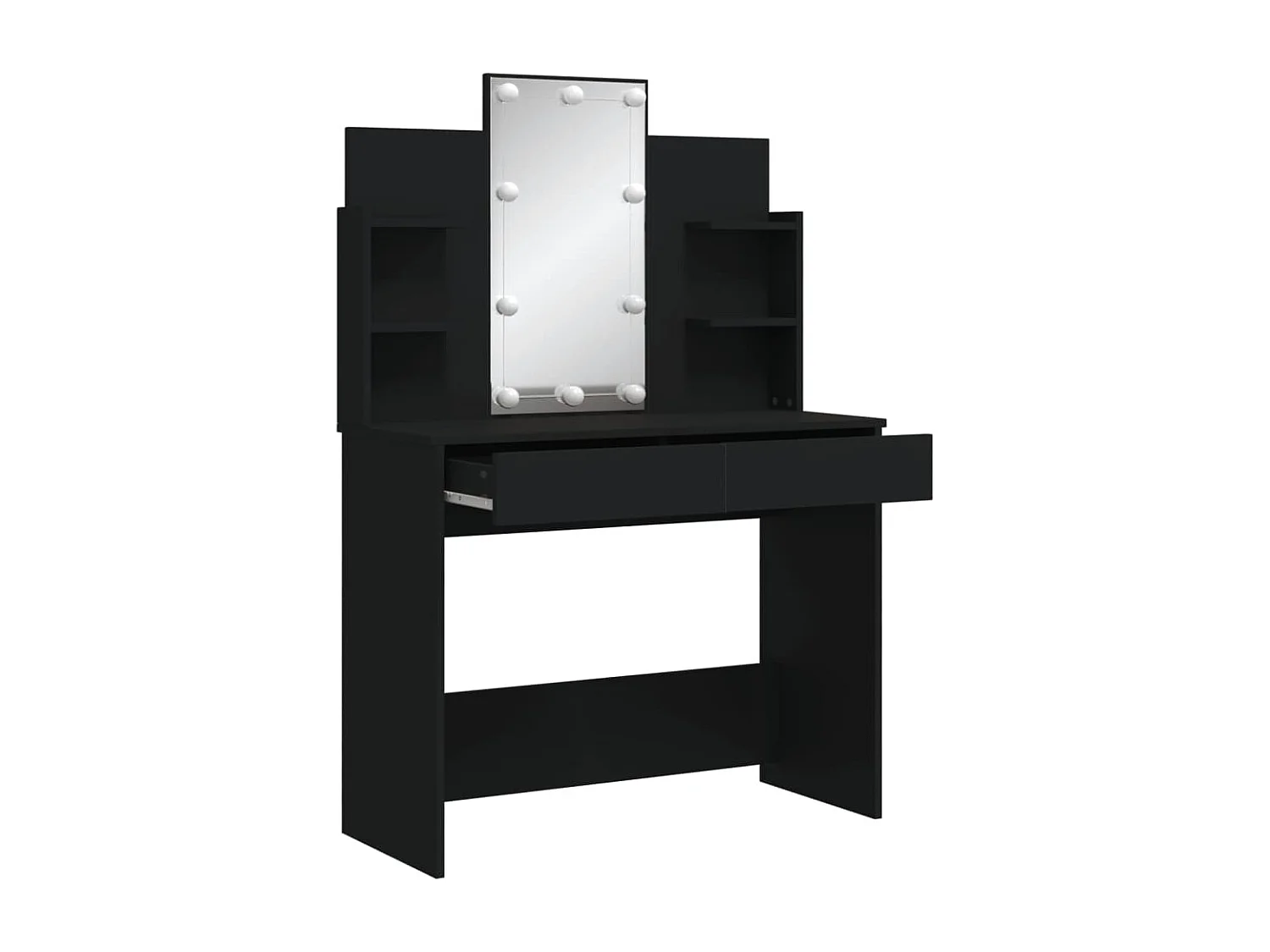 Coiffeuse avec lumières LED noir 96x40x142 cm